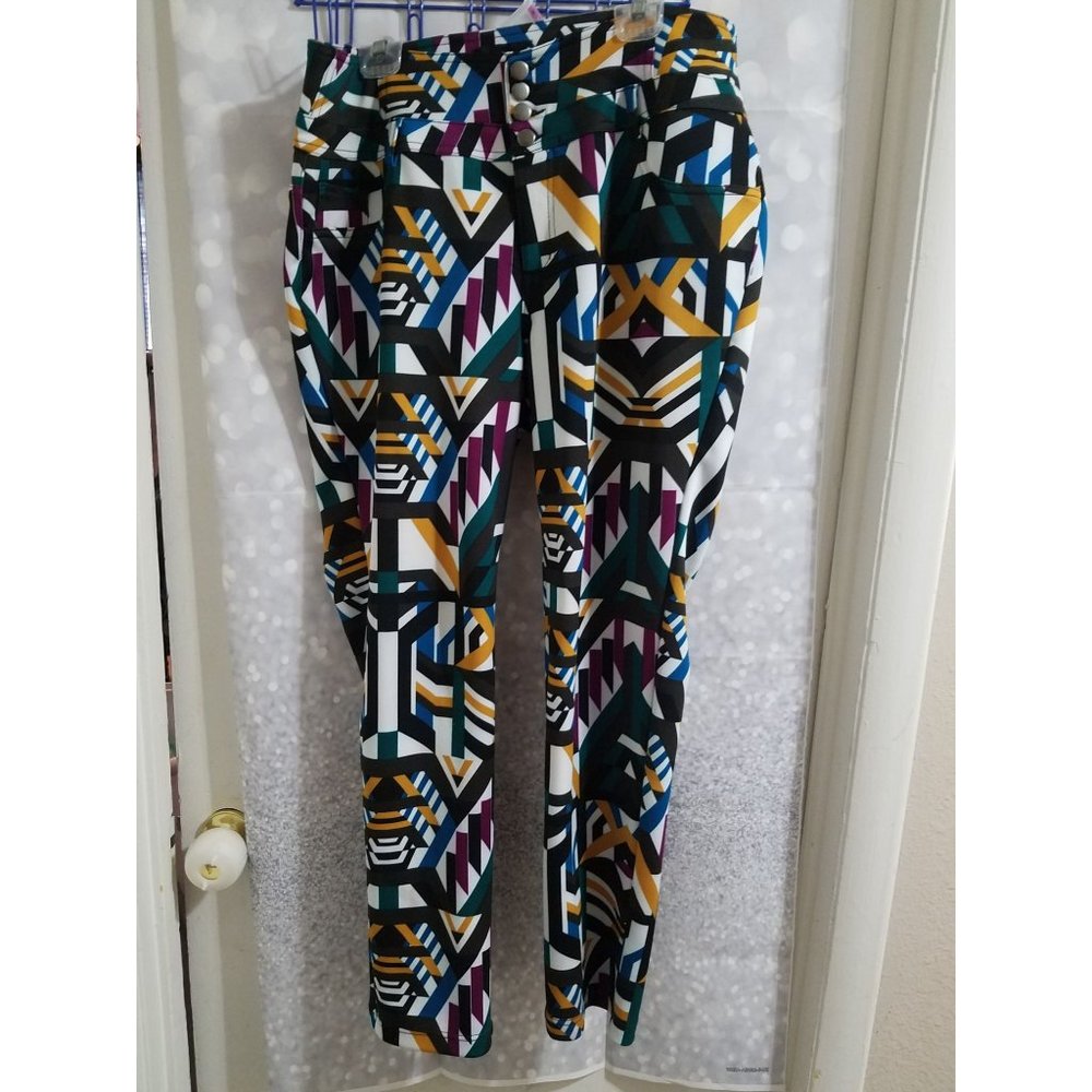 Body By Us Women's Pants Geometric Colorful Size 3X